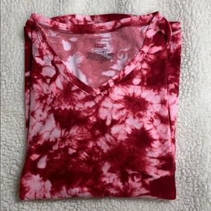 Red tie-dye shirt